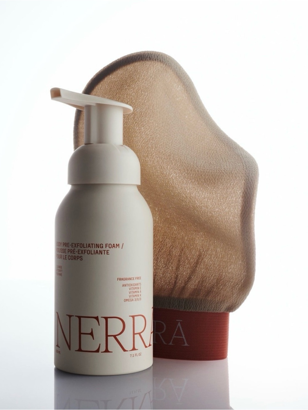 NERRĀ The Body Wash in the "Jasmine Wood" scent & Glove Bundle NIB